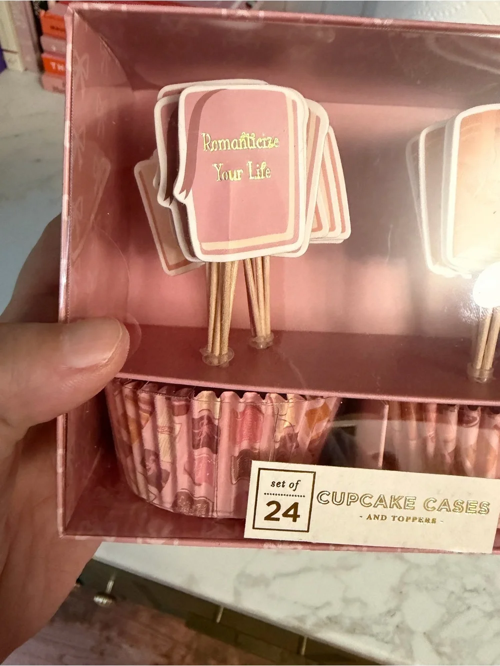 Pink Cupcake Liners & Toppers Set - 24 Count